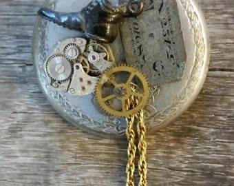Vintage Watch Parts Steampunk Pin