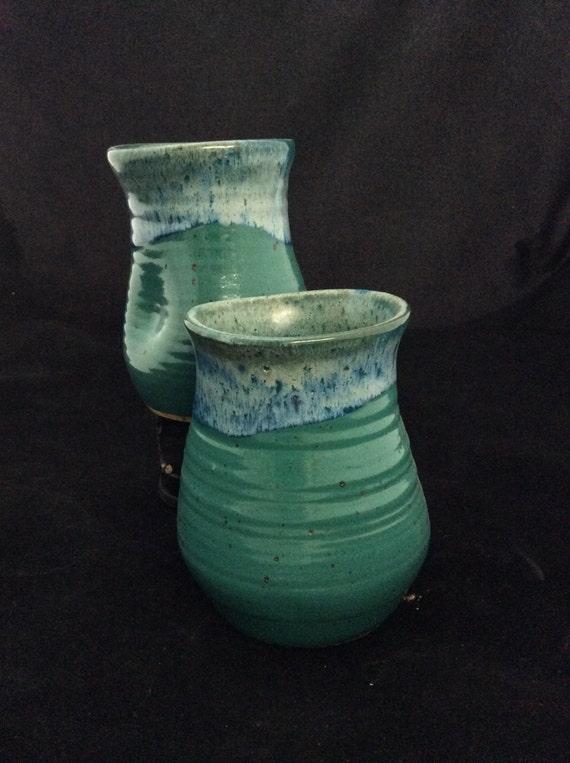 Large Thumblers/ handmade/ Teal Glaze