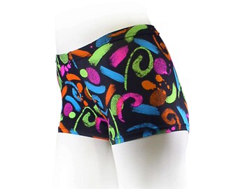 CLOSE-OUT ***Youth Medium*** "Dazzle" Girls Dance Booty Shorts. Nylon Spandex Booty Shorts for Dancers.