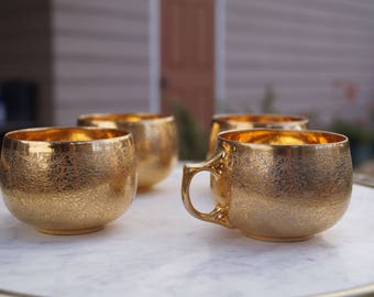 PMR Bavaria Jaeger & Company Golden Tea Cups