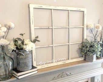 Faux Window Frame - Window Frame - Large Vintage Window Frame - Home Decor