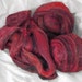 Cranberry - Hand Pulled Roving, DELICIOUS TWEED - merino/silk/rayon