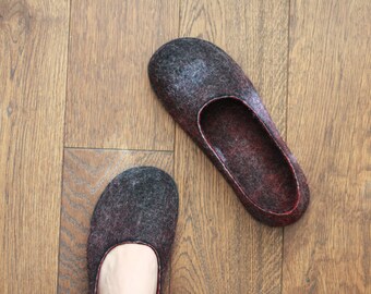 LUCIELALUNE spring shoes flat barefoot loafer handmade felted merino wool slip on shoes unisex