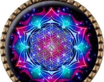 Bronze pendant - "universe" - (130) Cabochon