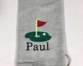 golf towel, golf, personalized golf, personalized, golf gift, personalized towel, embroidered, dad gift, embroidered towel