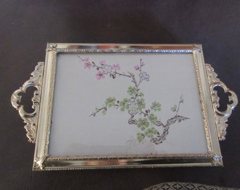 VANITY TRAY LINED with Silk Fabric