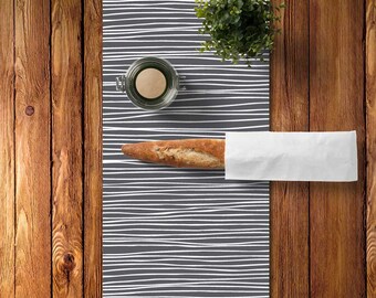 45 colors Stripes Table Runner, Cotton Twill Table Runner, Grey Table Runner, Minimalist Table Runner Kitchen Decor, Modern Table Runner
