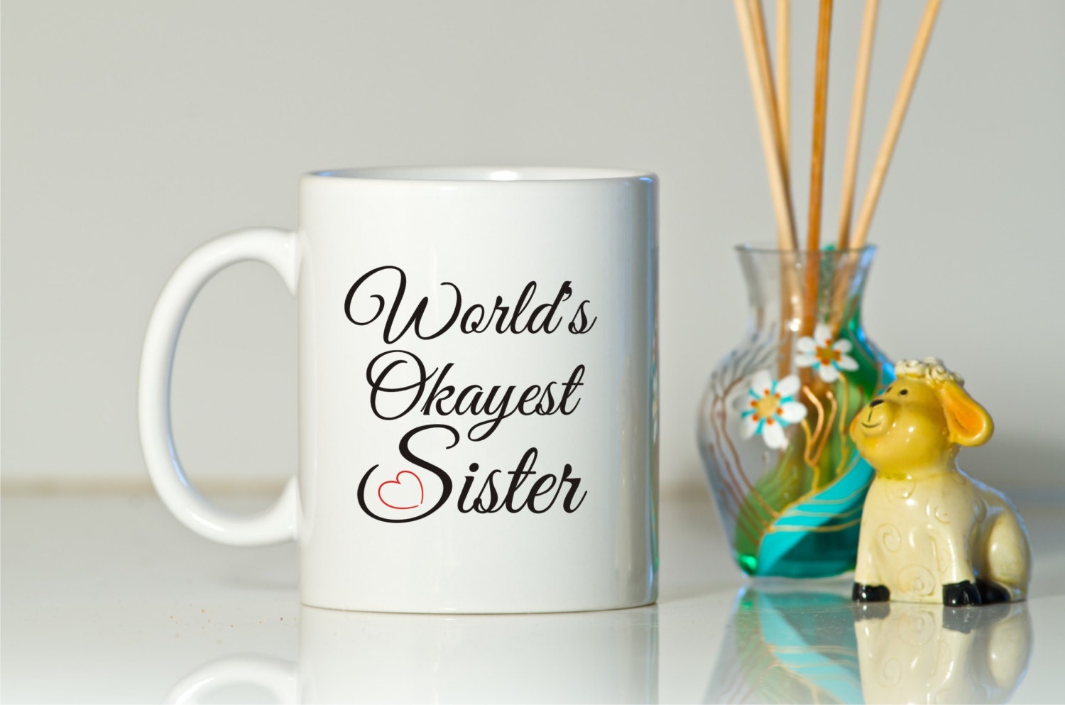 world s okayest sister mug gift for sister birthday for