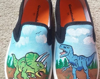 Dinosaur Painted Shoes