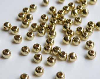 18 Solid Brass round spacer beads 4.5mm 2587MB