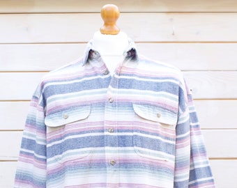 Vintage Western Striped Shirt Size - Large