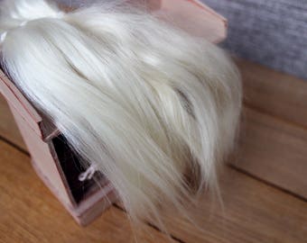 Mohair doll hair 7-9" 10 gr Doll Hair Combed Mohair 7-9 in off White/cream organic mohair locks angora Goat Reroot Reborn Blythe Bjd Bullip