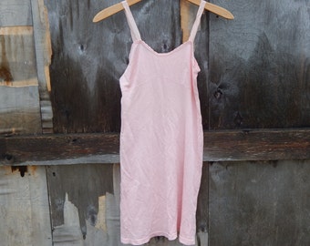 Soviet -Time Vintage Viscose Negligee Slip Sleepwear Ladies Pink Slip Made in USSR