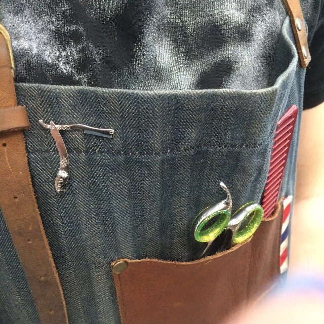 Silver Straight Razor PIN for barber hairdresser