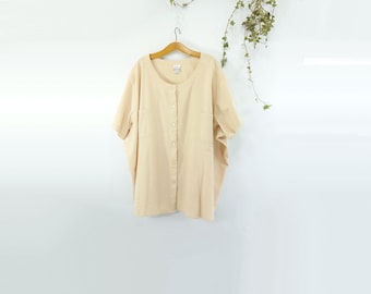 Vintage Tunic Plus Size Vintage Dolman Sleeve Top Dolman Shirt Dolman Blouse Vintage Top Blush Peach Cotton Blouse Plus Size 4X 5X 6X