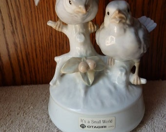CLEARANCE/SALE 50% Otagiri Bird Music Box Plays "Its a small world" Plays/tested Porcelain Bird Music Box Otagiri Music Box Great Shape