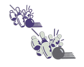 Bowling embroidery design - Machine embroidery design