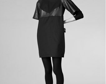 black organic cotton mini dress