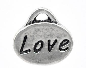 Set of 5 charms LOVE - charm - 10 m
