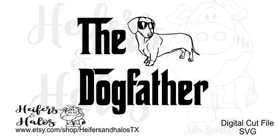 Le svg Dogfather teckel coupe fichier pour les t-shirts des