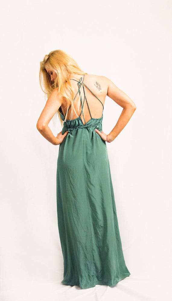 Emerald Green Bridesmaid Dress Boho dress Summer dress