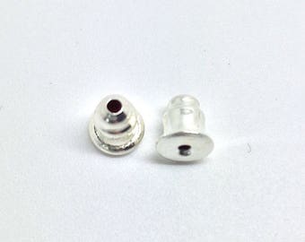 50 buttons earrings silver - 0.5 cm x 0.6 cm