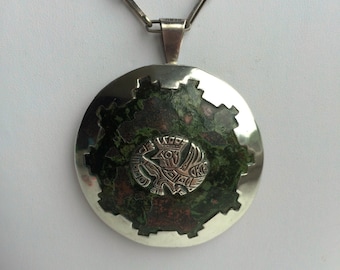 Vintage 1960's Sterling Silver Peruvian Pin/Pendant and Necklace