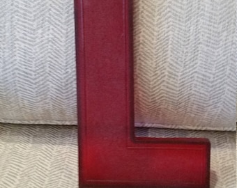 Large Vintage Red Plastic Marquee Letter L by Wagner Sign Service - 10" Tall