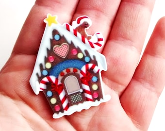 1/3 pieces - gingerbread house cabochon - pendant - cabs - kawaii decoden kit - craft supplies - no hole - clown - goth - hansel gretal