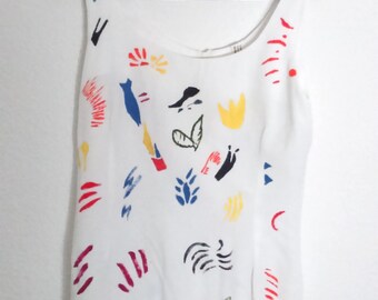 Handpainted dress abstract print