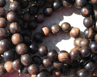 Tiger ebony (kamagong) 8mm round beads perfect for a mala