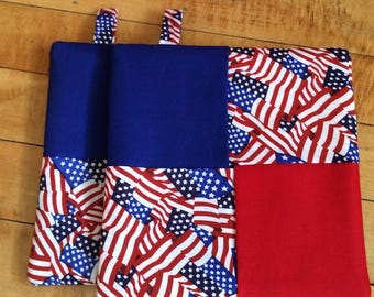 Old Glory, US Flag - Insulated Potholders, Set of Two