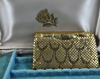 Whiting & Davis purse, business card holder, gold mesh wallet