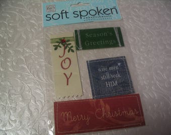 SALE 4 Pieces Christmas Stickers for Scrapbook Craft Embellishment Supplies