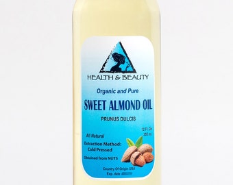 12 oz SWEET ALMOND OIL Organic Carrier Cold Pressed 100% Pure