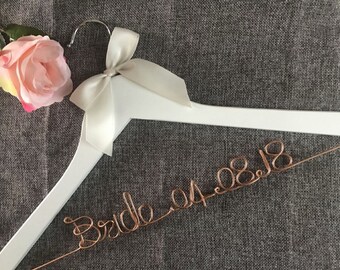 Free shipping Custom, Wedding Hanger, Bridal Shower Gift, Wedding Gift, Shower Gift, Custom Hanger, Wire Hanger, Bridesmaid, Wire Name