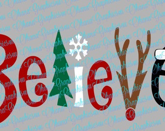 Two Styles of Believe, Christmas Theme SVG