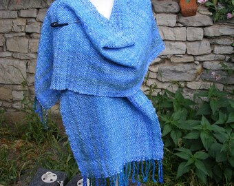 Hand woven scarf made of hand-woven wool/sheep wool