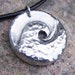 Wave Pendant, Ocean Wave Necklace, Hammered Surf, Rustic Jewelry, Beach Necklace, Summer Theme, Surfer Jewelry, Ocean Theme Jewelry, Sea