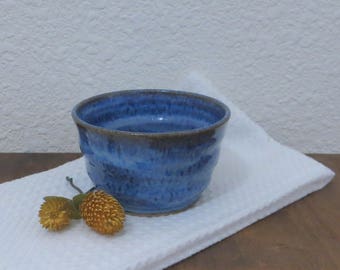 Bowl - Handmade Stoneware Pottery Ceramic - Indigo Blue - 1-1/2 cups