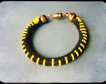 Yellow Kenyan Striped bracelet