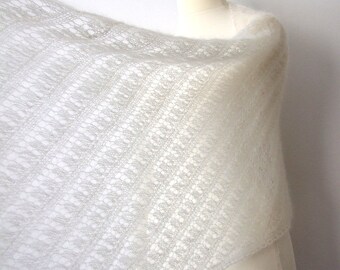 handknit bridal lace shawl, silk mohair wrap, wedding shawl, bridal cover up, custom colors, MADE TO ORDER