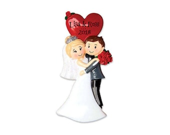 Newly Married Couple Personalized Christmas Ornament / First Christmas / Personalized Ornament / Wedding Ornament