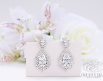 Bridal Jewelry Bridesmaid Jewelry Wedding Jewelry Crystal Bridal Earring Vintage Inspired Dangle Earrings Bridesmaid Drop Earrings