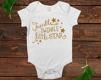 Gold Baby Bodysuit - Newborn Baby Gift - Twinkle Twinkle Little Star
