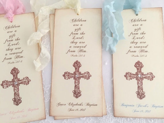 Baptême de de baptême personnalisée Favors Croix Bible