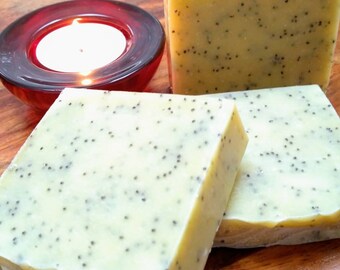 Rosemary and Poppy Seed Soap, Gardener's Soap, Exfoliating Soap, Handmade, No Paraben, No SLS, No Palm Oil