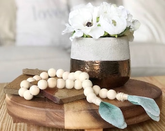 Wooden Bead Garland, Wood Bead Garland, Garland,Wood Beads,Bead Garland,tassel garland,spring decor,wood decor, farmhouse decor,rustic decor
