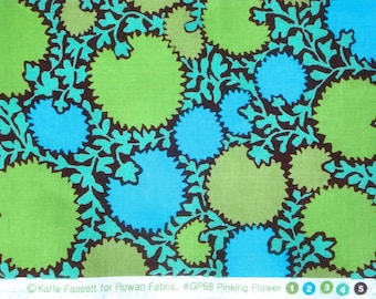 Kaffe Fassett Pinking Flower green blue Westminster Rowan Fabrics Fat Quarter yard or more OOP Rare