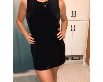 Black velour party dress